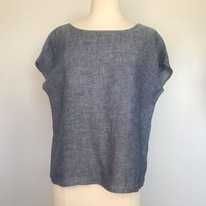 Cynthia Rowley Linen Bow Back Blouse